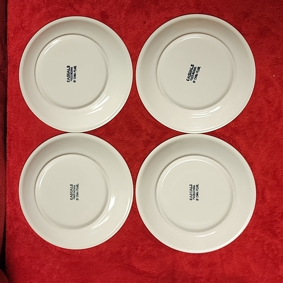 ☆Set of 4. Casuals by China Pearl. Apple Pattern with Green Rim. Salad Plates.☆ - Picture 7 of 10